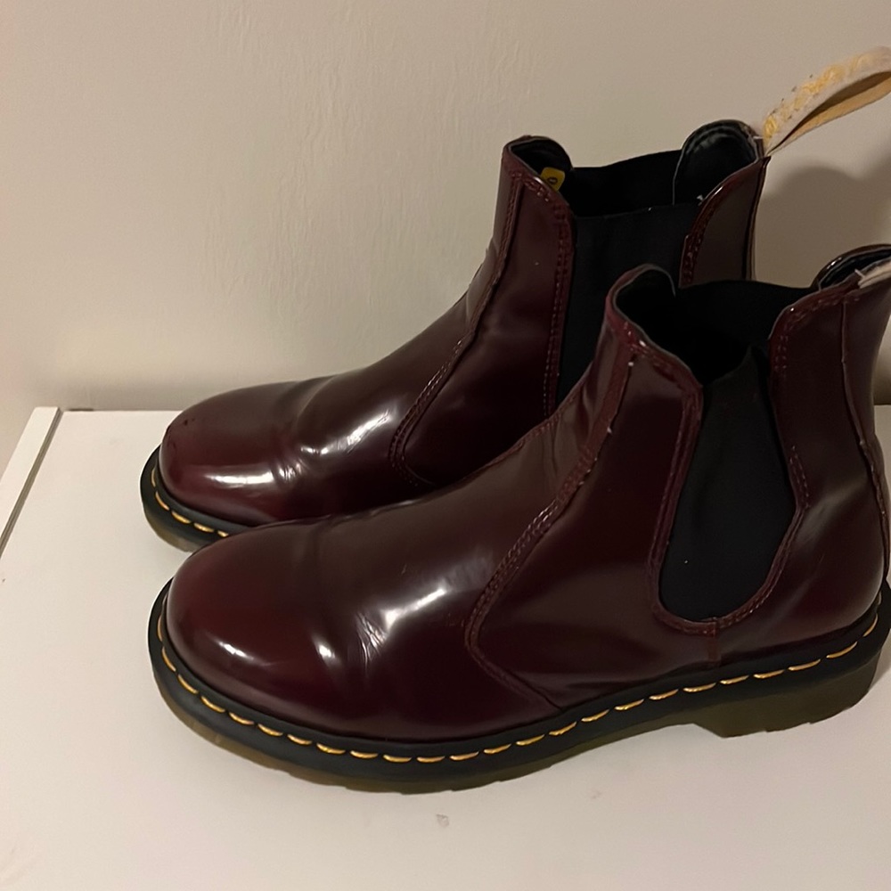 Red Dr. Martens Chelsea boots